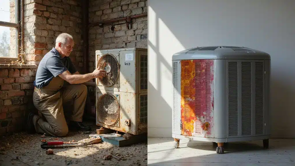 hvac technician inspecting air conditioner duncan.jpg