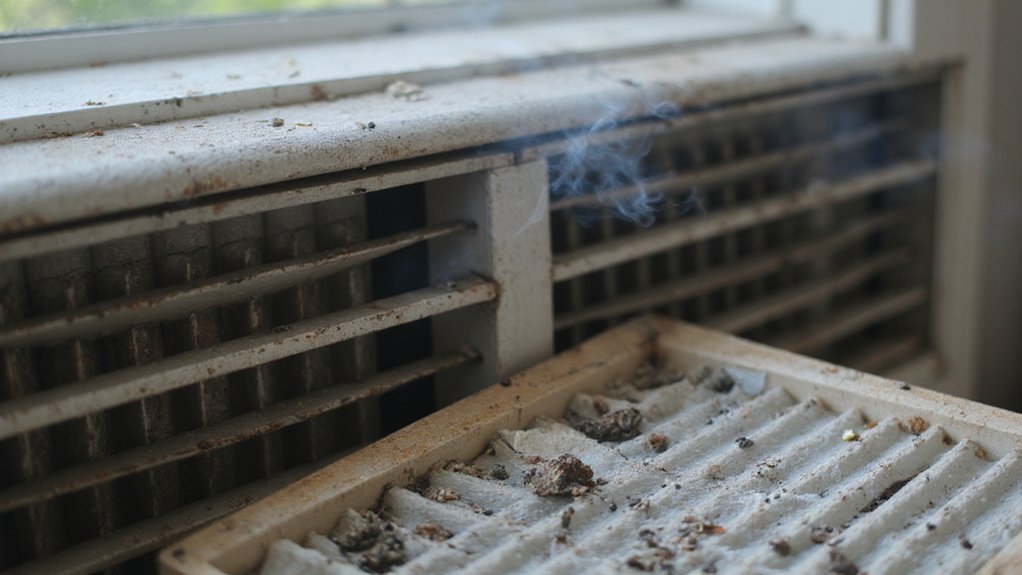 Air conditioner showing warning signs of an electrical problem
