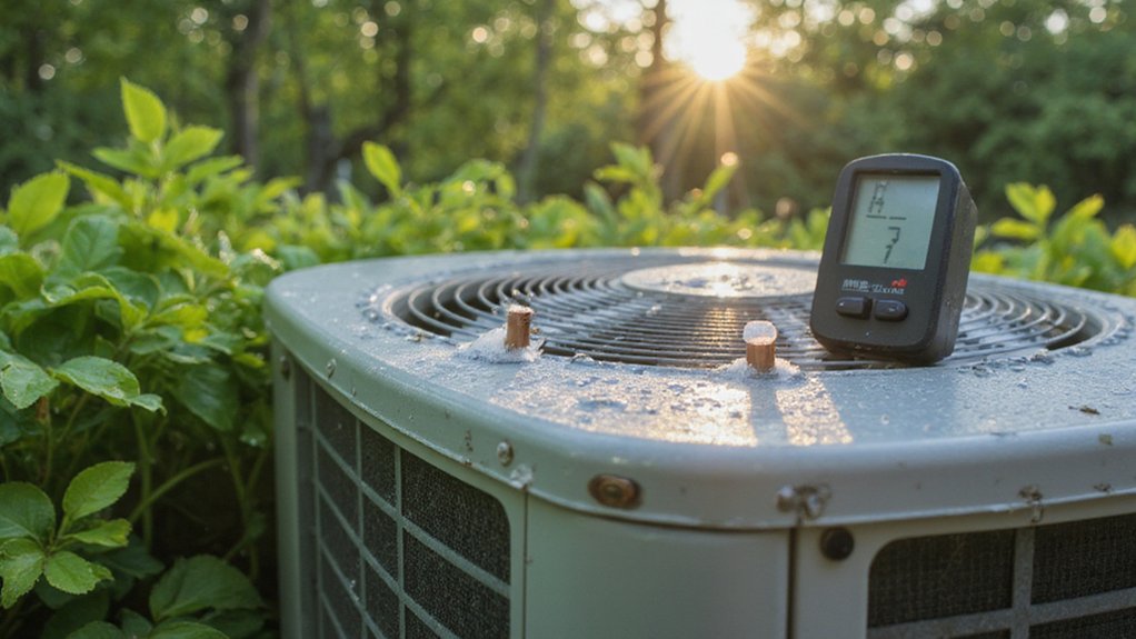 Air conditioner showing signs of low refrigerant
