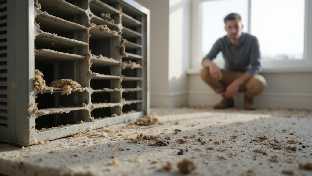 Dirty air conditioner filter restricting airflow and affecting performance