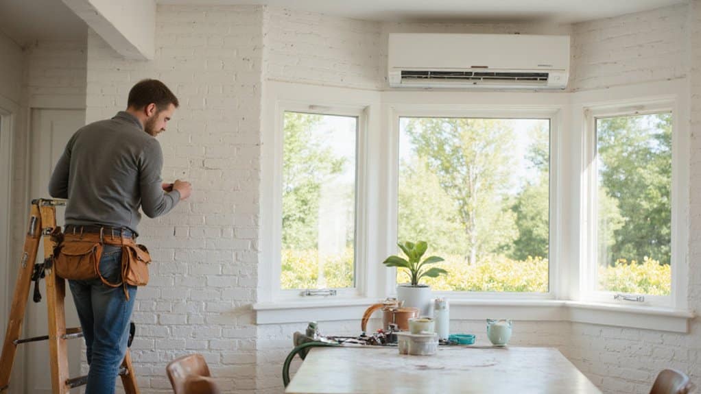 Ductless mini-split AC system with indoor and outdoor units