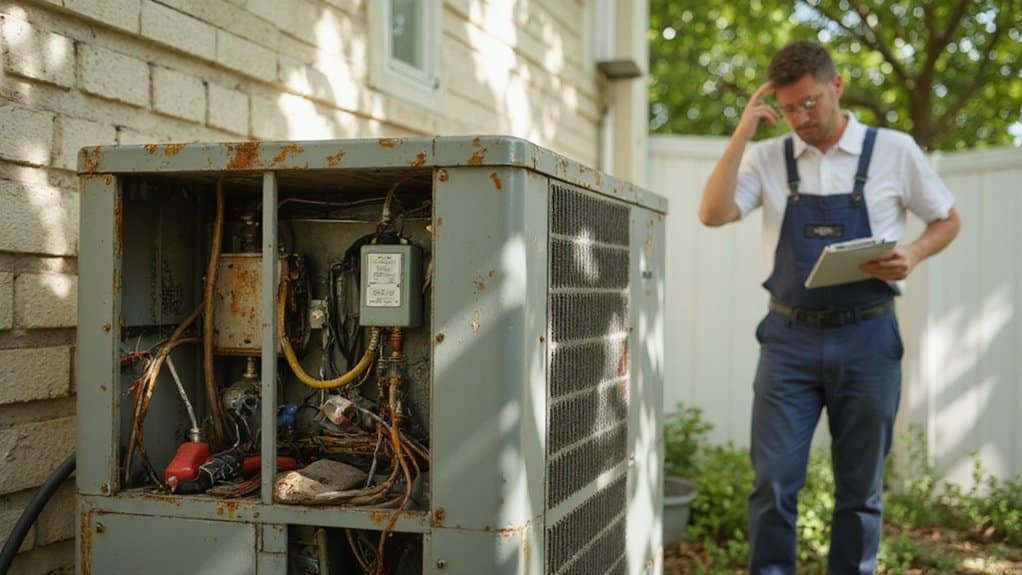 Air conditioning system showing signs of a repair problem