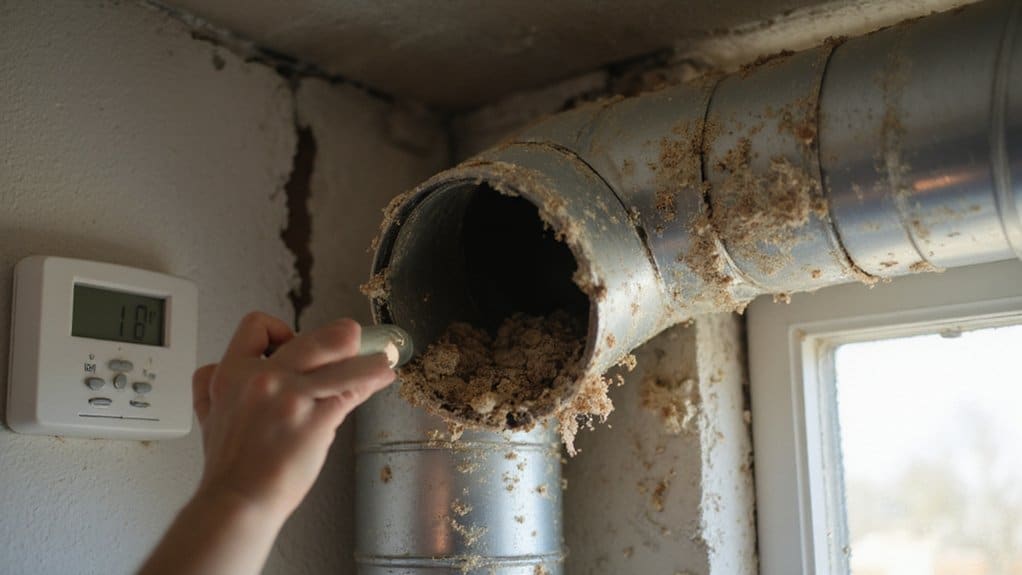 Blocked AC ducts causing reduced airflow