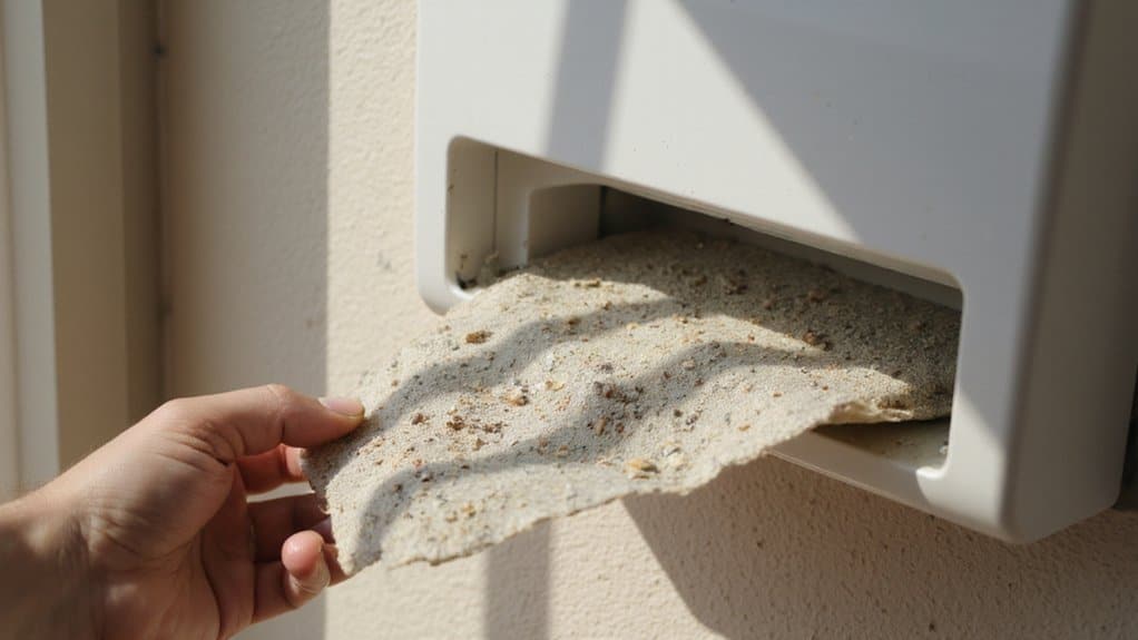 Cleaning or replacing a dirty air conditioner filter