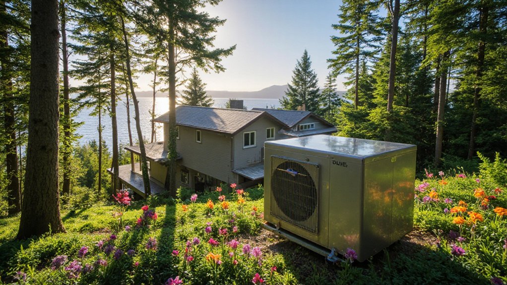Heat pump providing lower-emission home heating and cooling on Vancouver Island