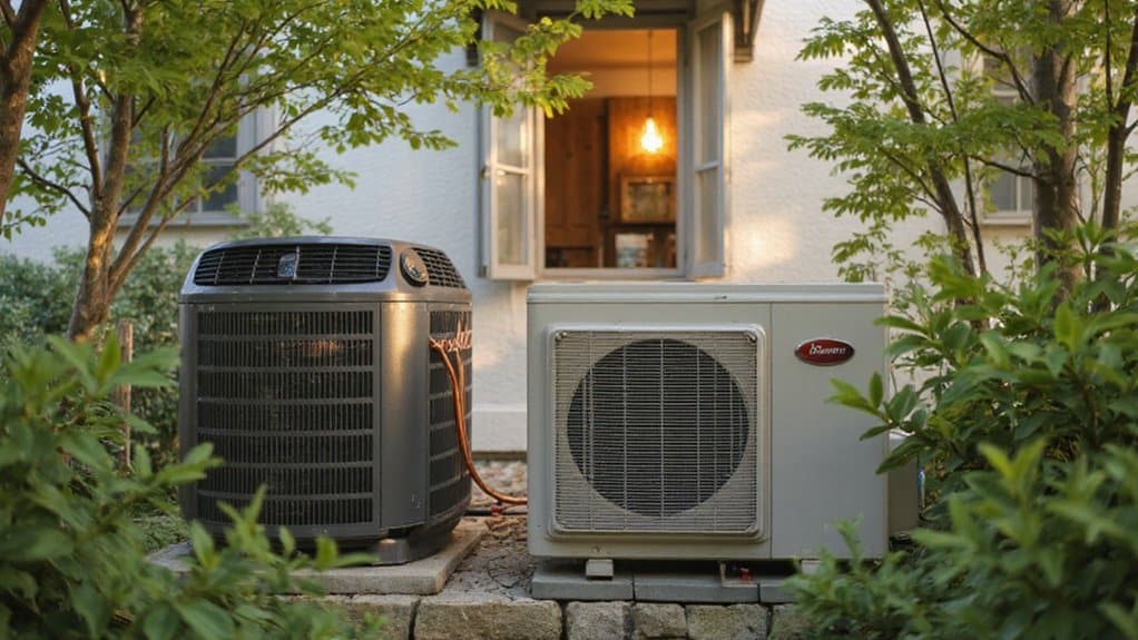 Heat pump providing heating and cooling for a home