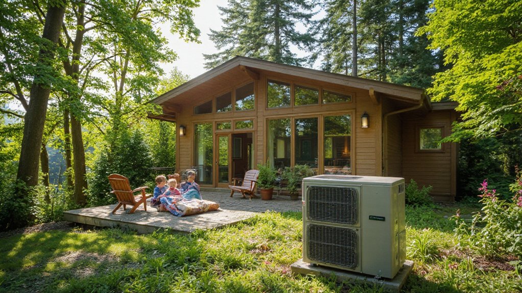 Heat pump providing heating in winter and cooling in summer on Vancouver Island
