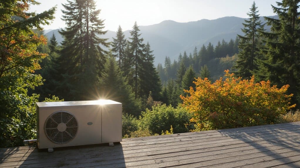 Heat pump installation and outdoor unit at a Vancouver Island home
