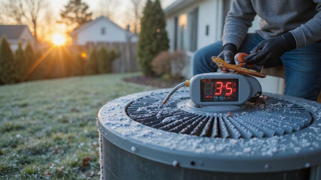 Homeowner troubleshooting a heat pump problem