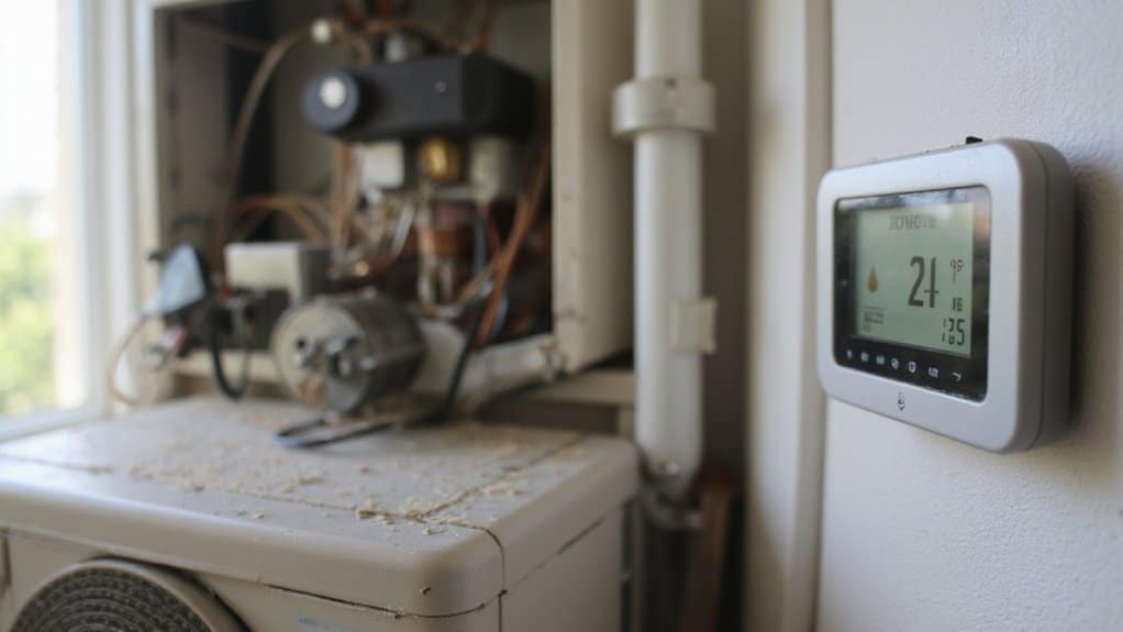 Thermostat controlling heat pump temperature