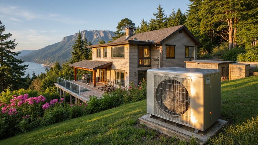 Air-source heat pump transferring heat to a home on Vancouver Island